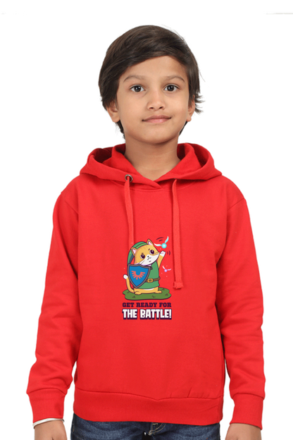 Kids Unisex Full Sleeve Cat Hoodie - Ready for the Battle