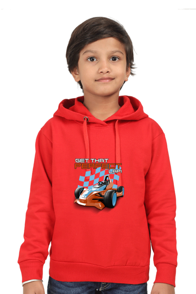 Boy’s Full Sleeve Racing Car Hooded Sweatshirt