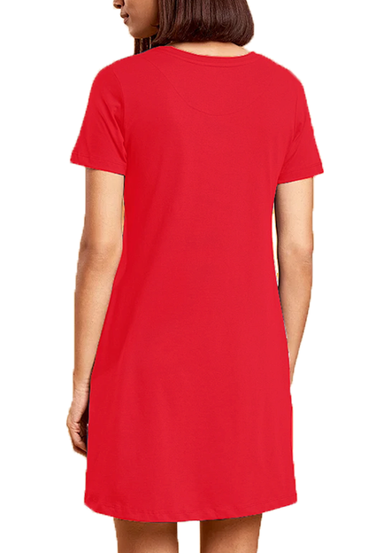 Women’s Half-Sleeve T-Shirt Dress – Valentine's Teddy Love