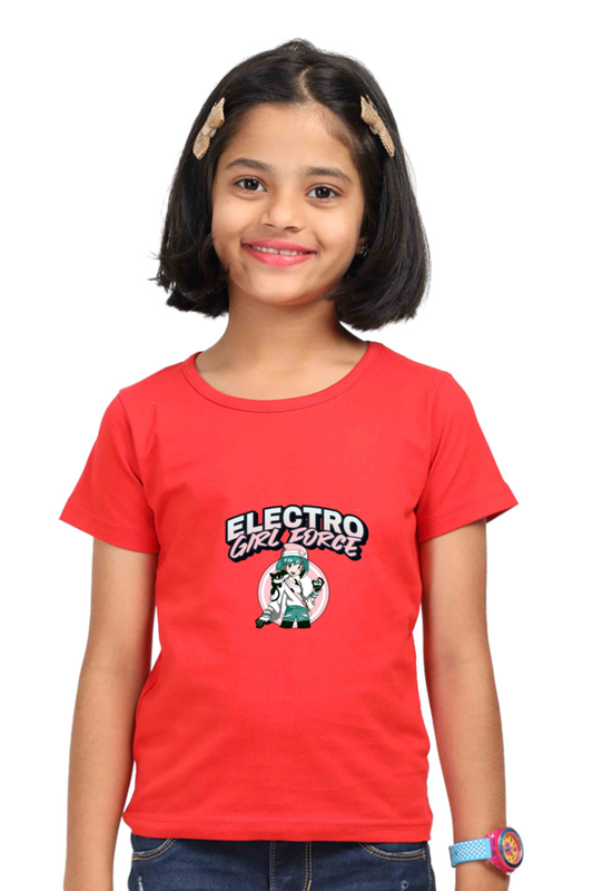 Girls’ Half Sleeve Anime T-Shirt – "Electro Girl Force"