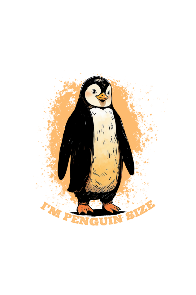 "I am not Short, I am Penguin Size" Funny Printed Women's Round Neck Tshirt