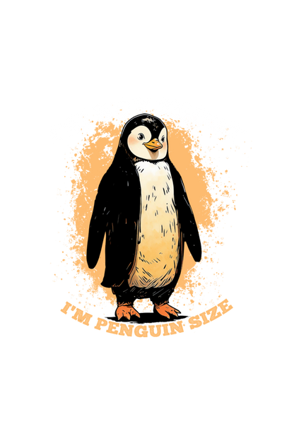 "I am not Short, I am Penguin Size" Funny Printed Women's Round Neck Tshirt