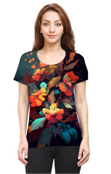 All Over Floral Printed Women's Tshirt