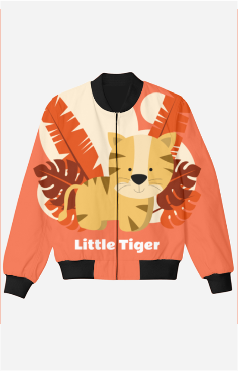 Little Tiger Bomber Jacket - Unisex Kids' Cozy Winter Adventure