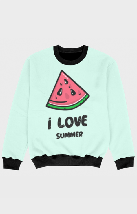 Kids Full-Sleeve “I Love Summer” Print Sweatshirt - Unisex & Fun