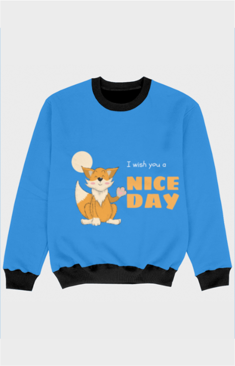 Kids Unisex Fullsleeve Sweatshirt with "I Wish You a Nice Day" Print