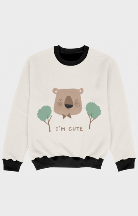 Unisex Full Sleeve Sweatshirt - Cute Bear Print