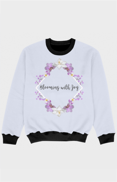 Girls Floral Full-Sleeve Sweatshirt – Blooming with Joy