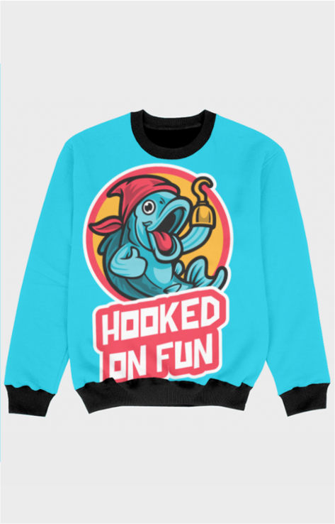 Kids Full Sleeve Cartoon Fish Sweatshirt