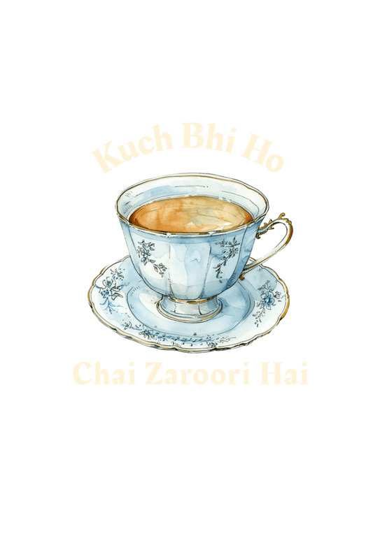 Unisex acidwash sweatshirt hoodie chai theme "kuch bhi ho chai zaroori hai"chai and quote theme