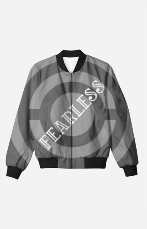 Fearless Gray Abstract Bomber Jacket