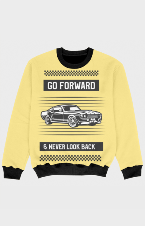 Boy’s Full Sleeve All-Over Print  Yellow Sweatshirt - Go Forward