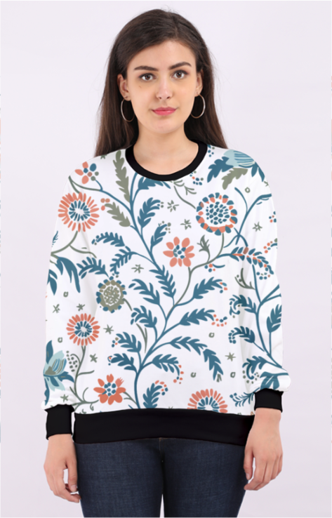 Floral Pattern AOP Women's Sweatshirt