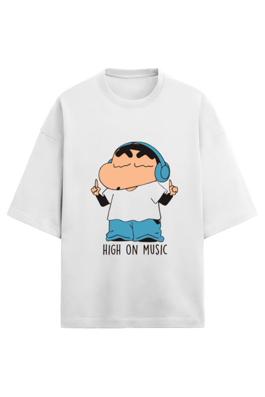 Unisex Shinchan ‘High On Music’ T-Shirt