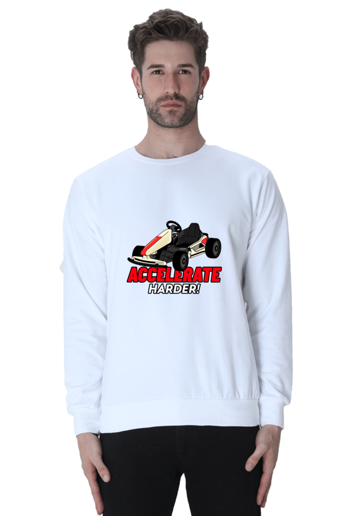 Men’s Full-Sleeve Car Themed Sweatshirt - Accelerate Harder