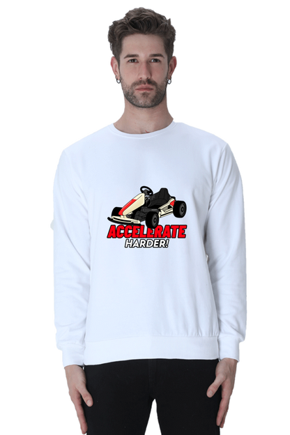 Men’s Full-Sleeve Car Themed Sweatshirt - Accelerate Harder