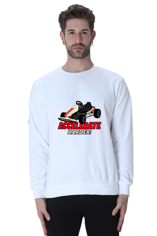 Men’s Full-Sleeve Car Themed Sweatshirt - Accelerate Harder