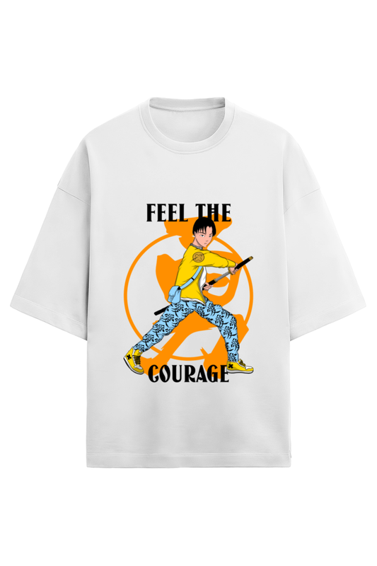 Men’s Half Sleeve Terry T-Shirt – "Feel The Courage"