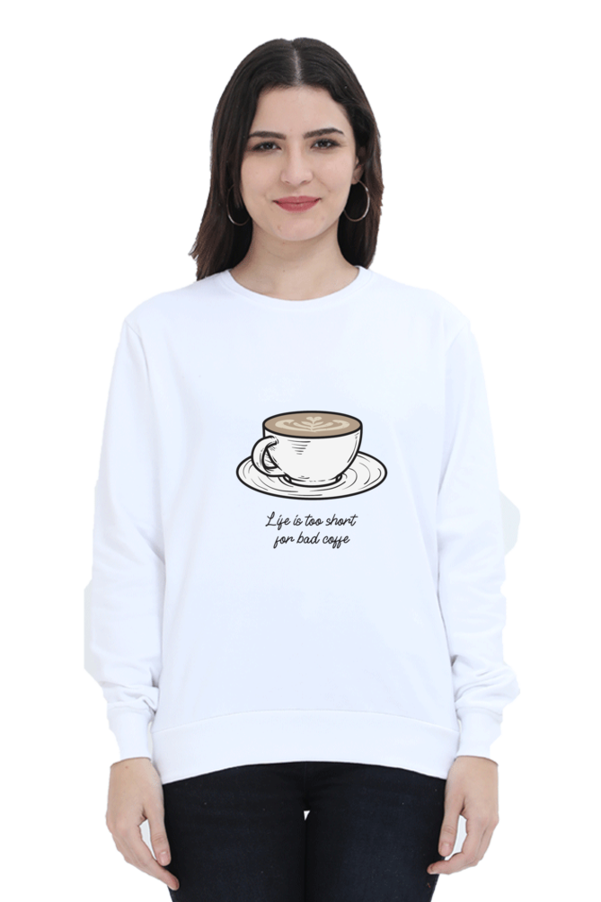 Women’s Full-Sleeve Coffee Lover’s Graphic Sweatshirt