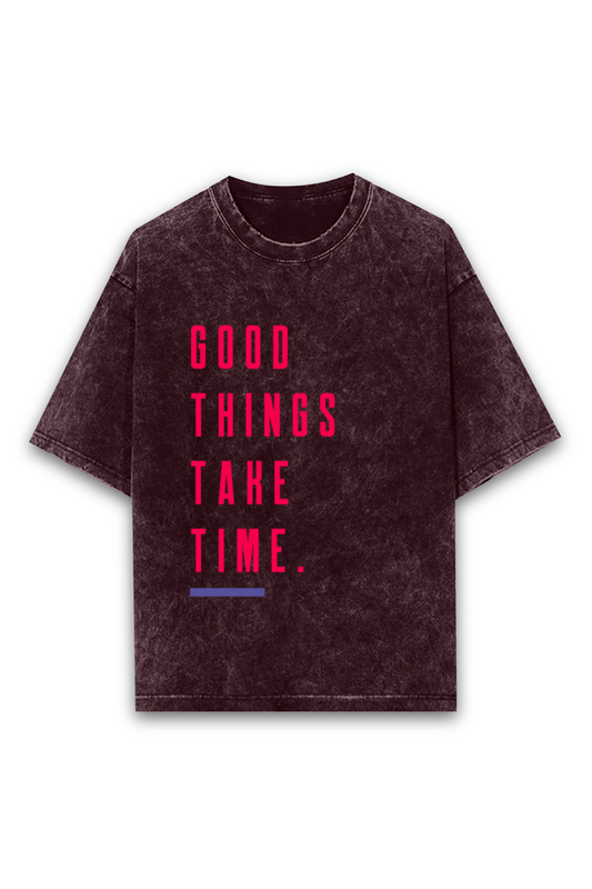 Men’s Half-Sleeve Motivational T-Shirt – Good Things Take Time