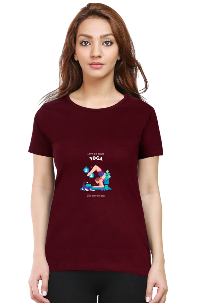 Women’s Half-Sleeve Fitness T-Shirt – Let’s Do Some Yoga