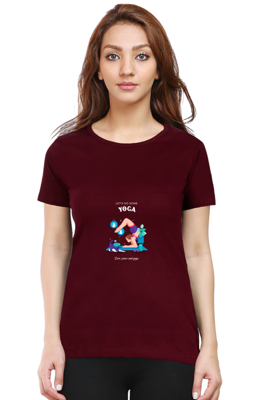 Women’s Half-Sleeve Fitness T-Shirt – Let’s Do Some Yoga