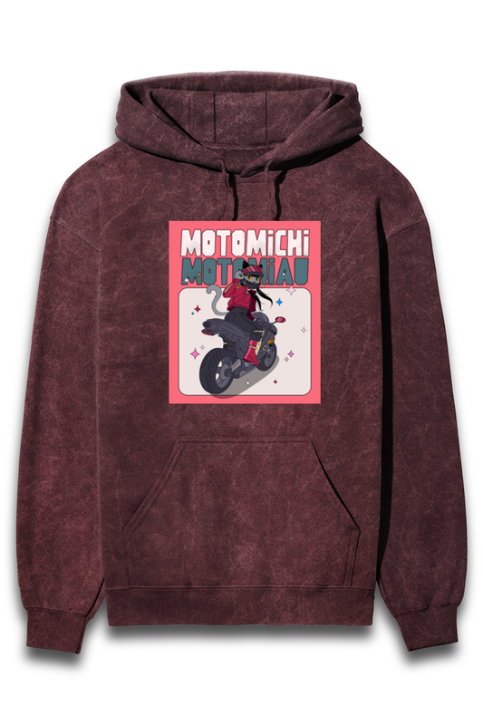 Unisex Full Sleeve Hoodie with Cat Biker Design