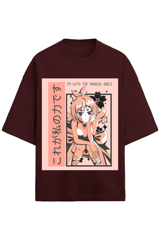 Women's Half Sleeve Terry T-Shirt - "I'm With The Magical Girls"