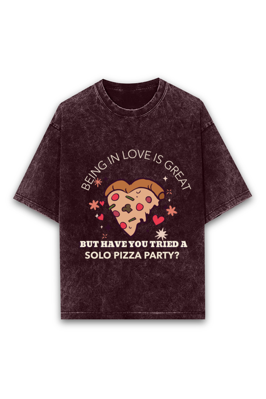 Solo Pizza Party – Unisex Half Sleeve Valentine T-Shirt | Casual & Oversized Tee