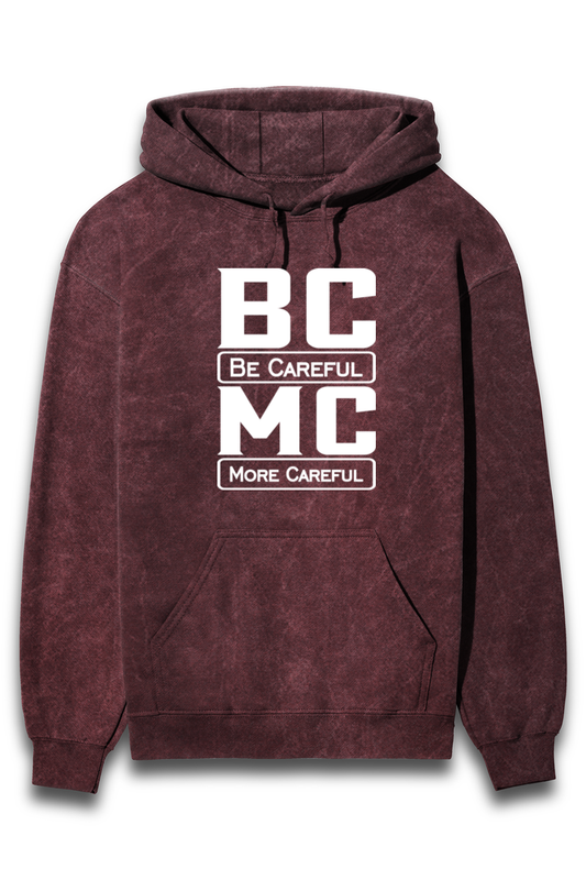 Men’s Full Sleeve Hooded Sweatshirt - BC Be Careful MC More Careful