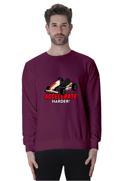 Men’s Full-Sleeve Car Themed Sweatshirt - Accelerate Harder