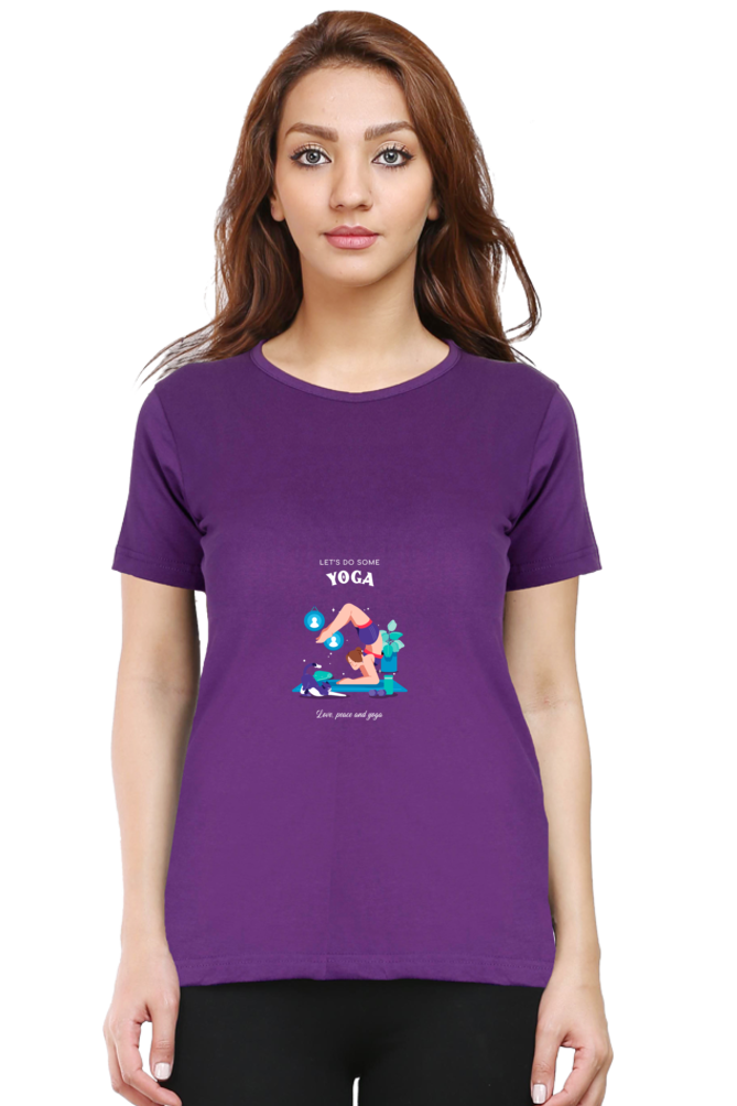 Women’s Half-Sleeve Fitness T-Shirt – Let’s Do Some Yoga