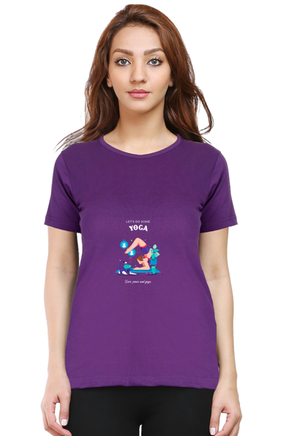 Women’s Half-Sleeve Fitness T-Shirt – Let’s Do Some Yoga