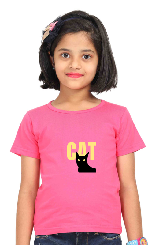 Purrfectly Cute Cat Print Tshirt For Girls | Graphic T-Shirts