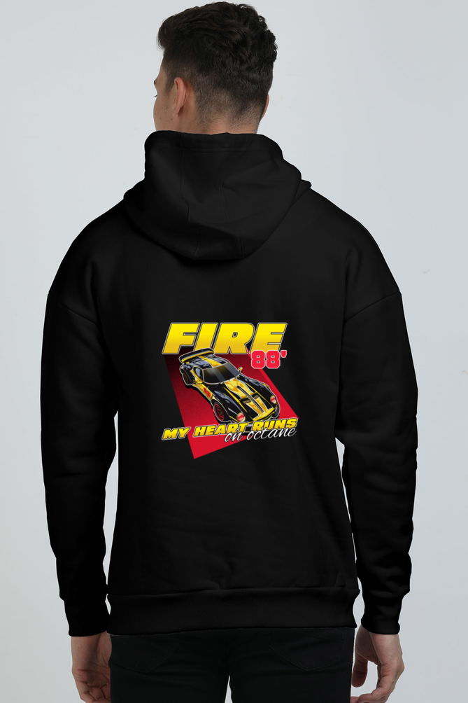 Men’s Oversized Hoodie - Fire 88 Back Design