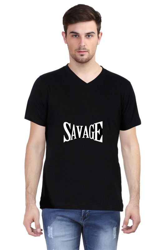 savage men's v neck tshirt