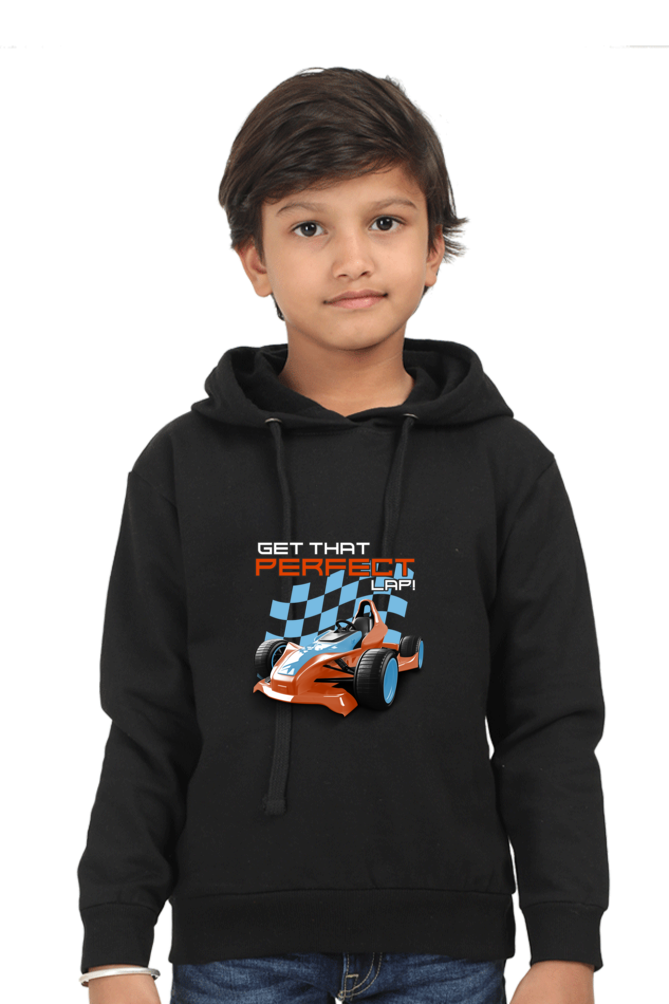 Boy’s Full Sleeve Racing Car Hooded Sweatshirt