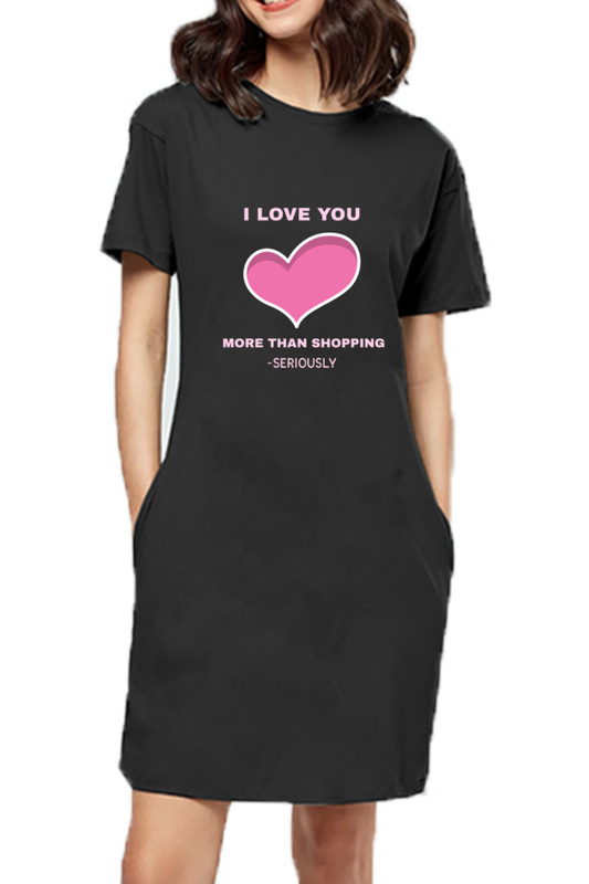 Women’s Half-Sleeve T-Shirt Dress – Funny Valentine Edition