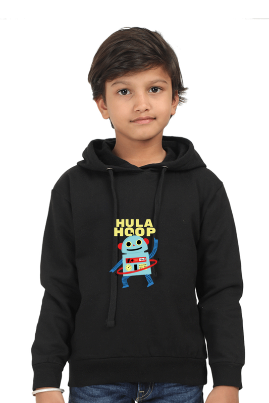 Kids Unisex Robot Full Sleeve Hooded Sweatshirt