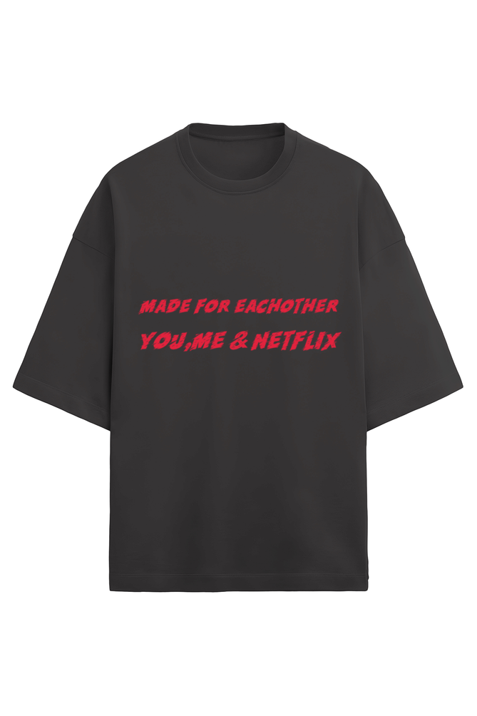 Unisex Half-Sleeve Terry Valentine Tee- You, Me & Netflix