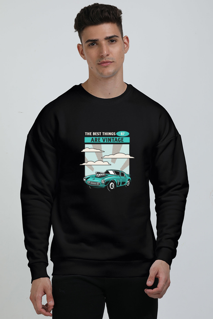 Men’s Oversized Sweatshirt - Vintage Car Design