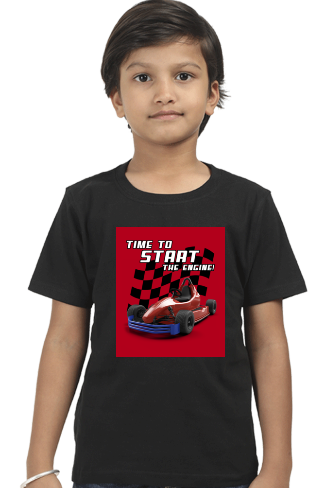 Boy's Half Sleeve T-Shirt - Racing Car Theme