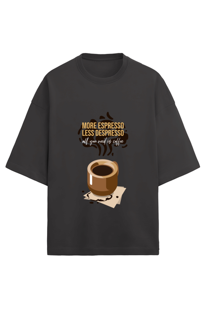 Unisex Half-Sleeve Terry T-Shirt – More Espresso, Less Despresso