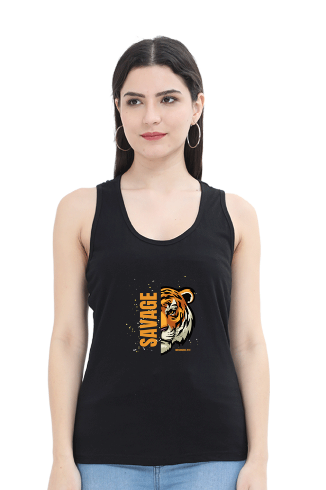 Savage Tiger Printed Women's Tshirt