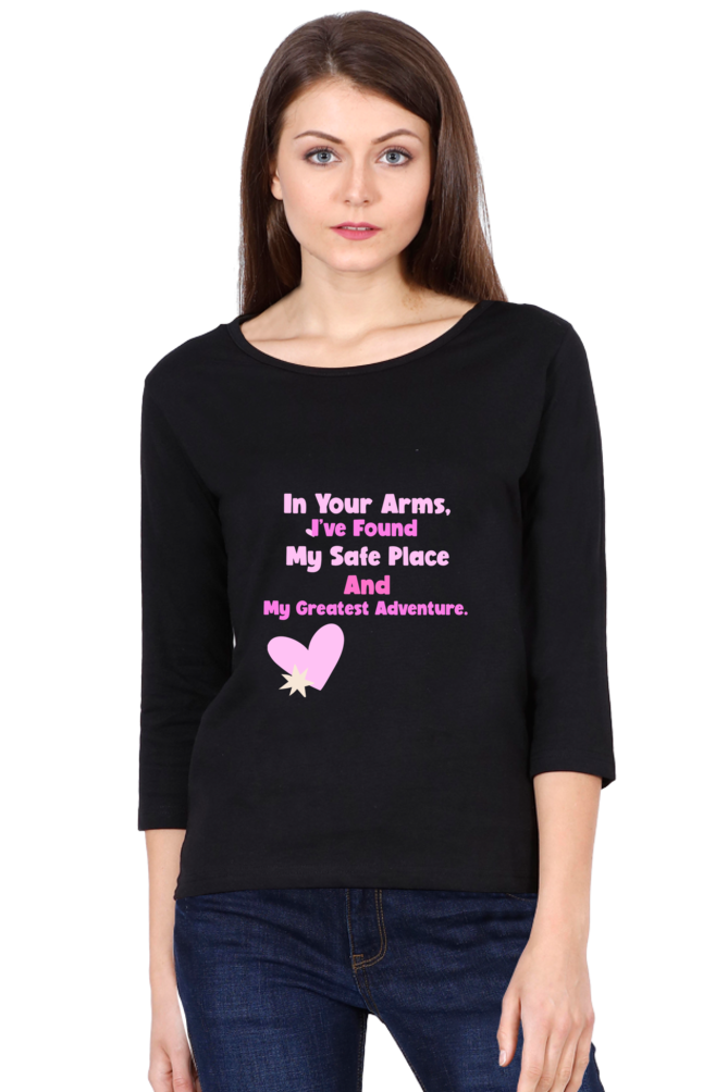 Women Full Sleeve T-shirt Romantic Valentine Quote