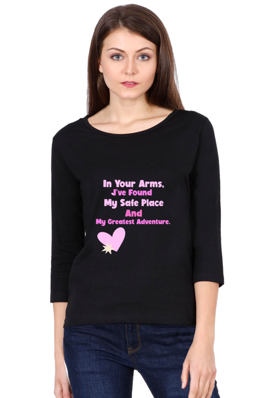 Women Full Sleeve T-shirt Romantic Valentine Quote