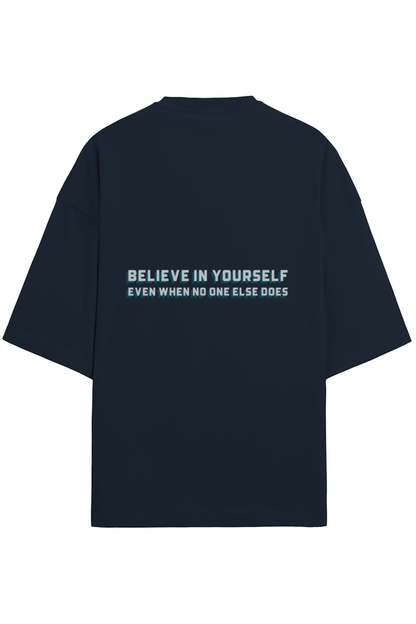 Unisex Oversized Half-Sleeve T-Shirt – Back Design with Motivation