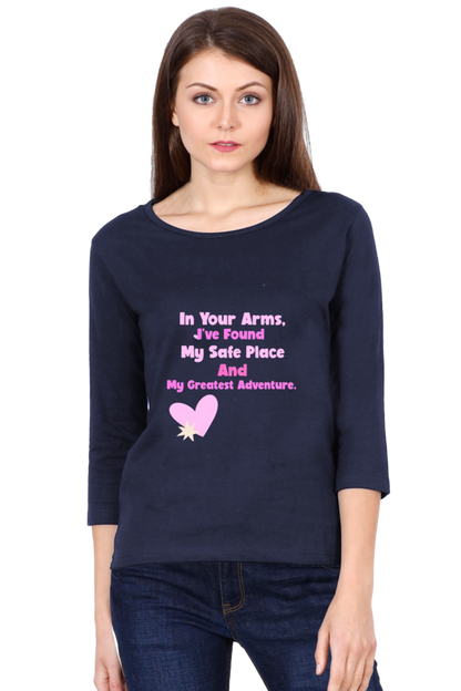 Women Full Sleeve T-shirt Romantic Valentine Quote