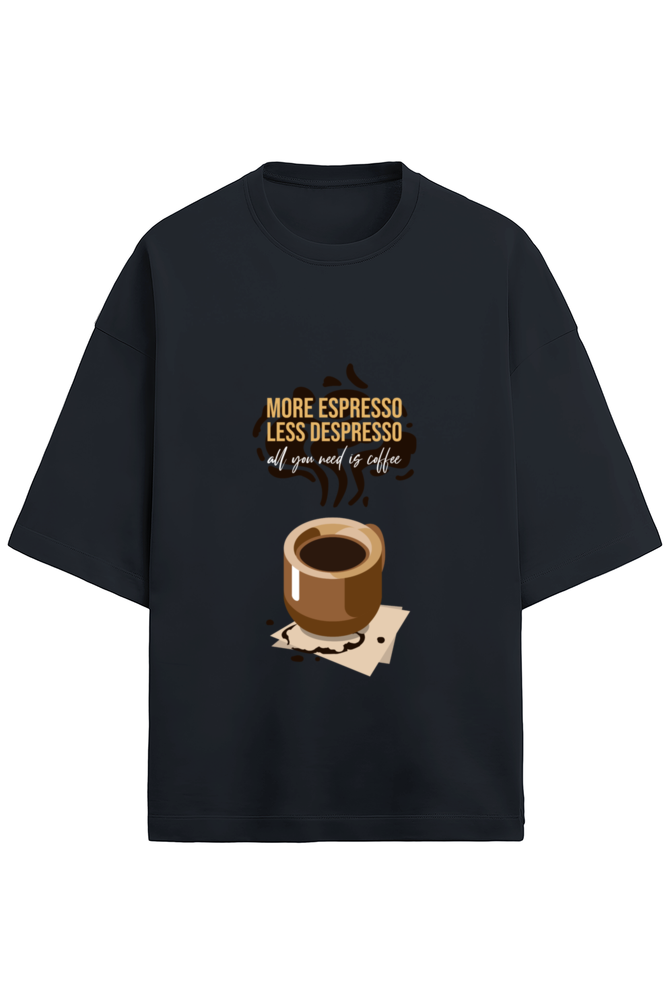 Unisex Half-Sleeve Terry T-Shirt – More Espresso, Less Despresso