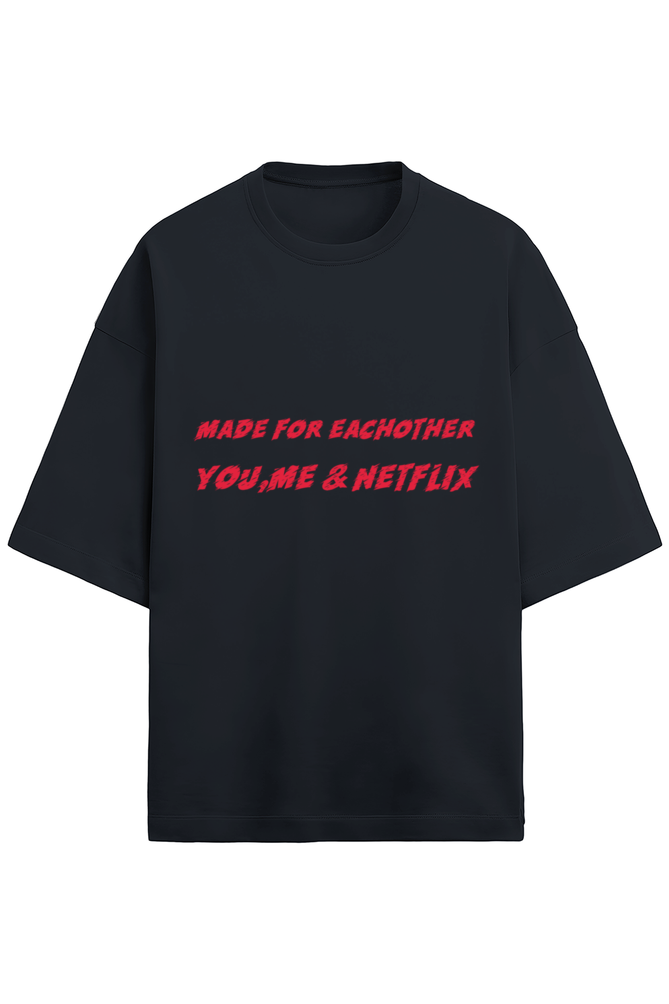 Unisex Half-Sleeve Terry Valentine Tee- You, Me & Netflix